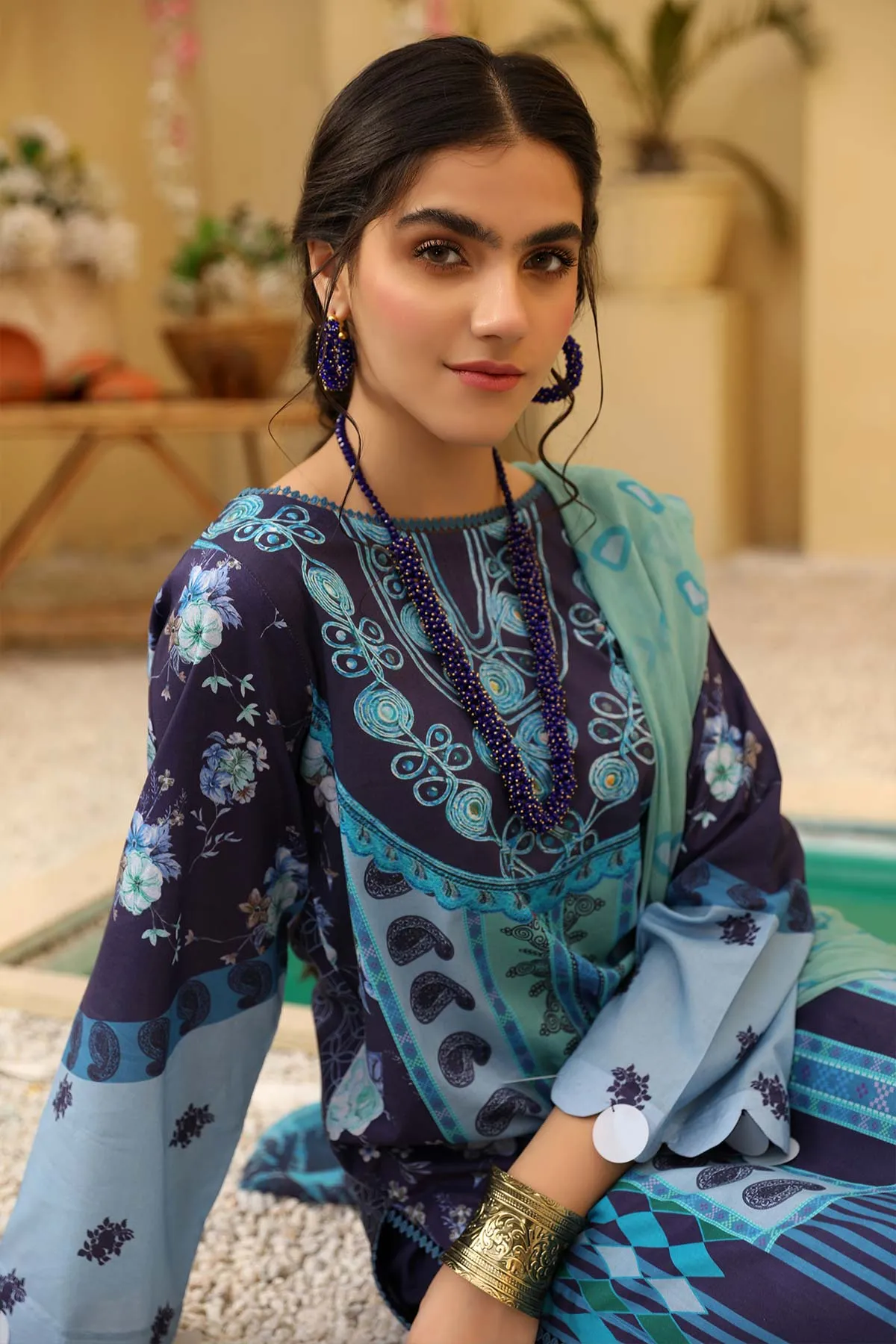 3-pc Unstitched Lawn with Chiffon Dupatta CP-61