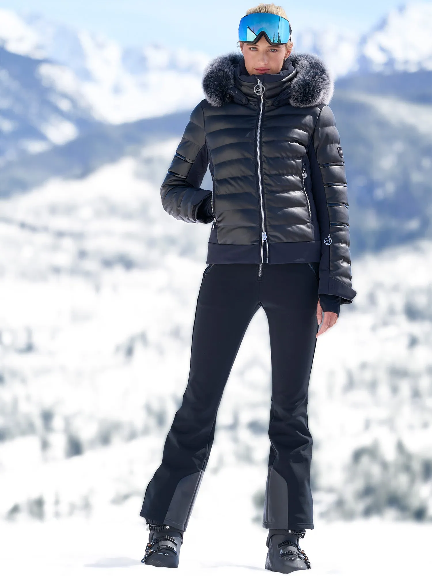 Adele Sport Leather Ski Jacket