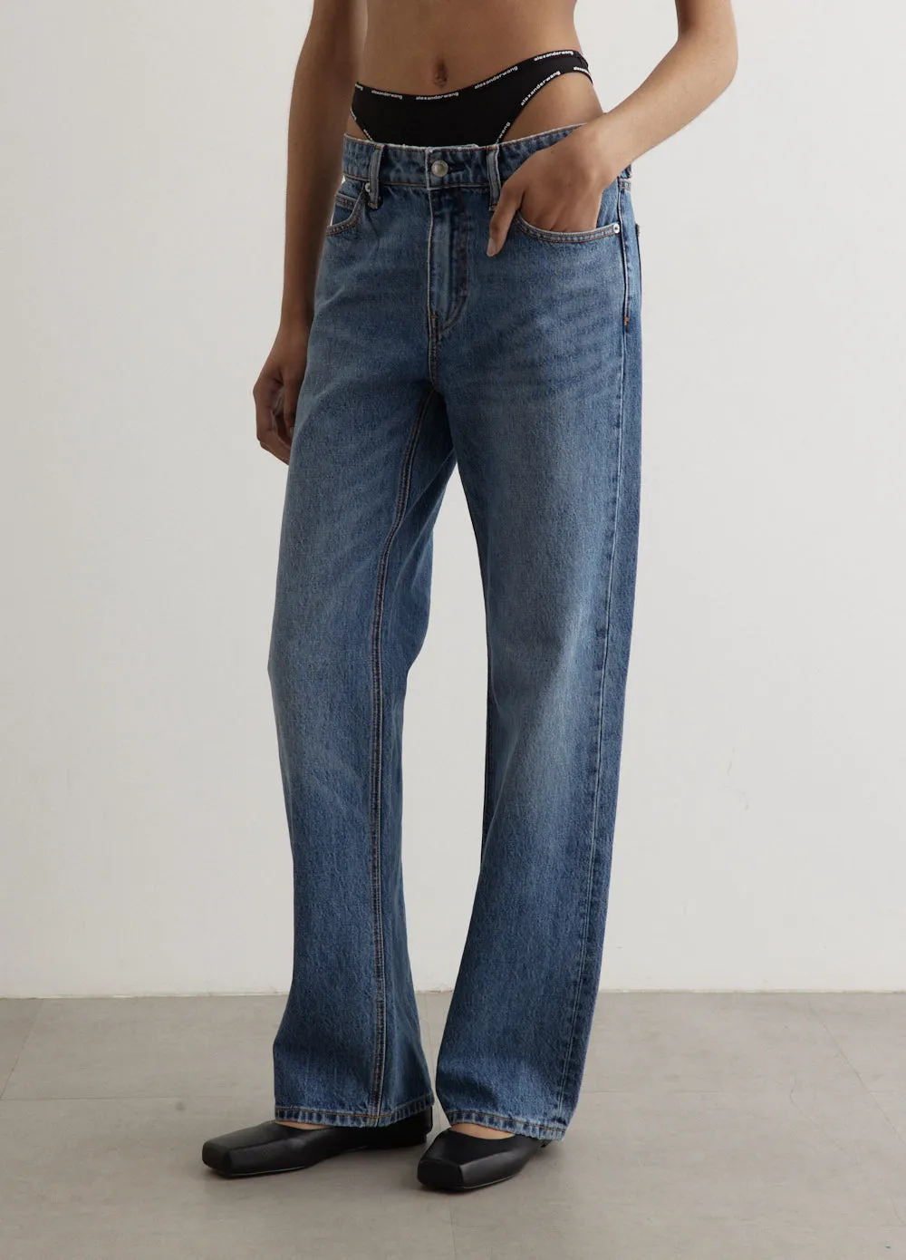 Alexander Wang -  Logo Bikini Mid-Rise Jeans - Jean