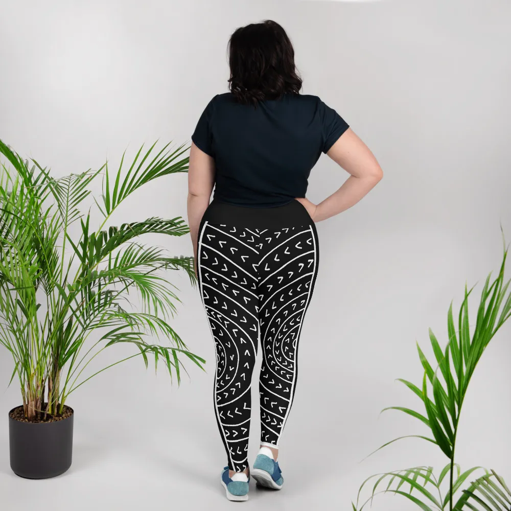 All-Over Print Plus Size Leggings The Vowel O