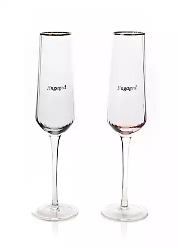 Amore Set of 2 Engaged Flute Glasses | Kaleidoscope