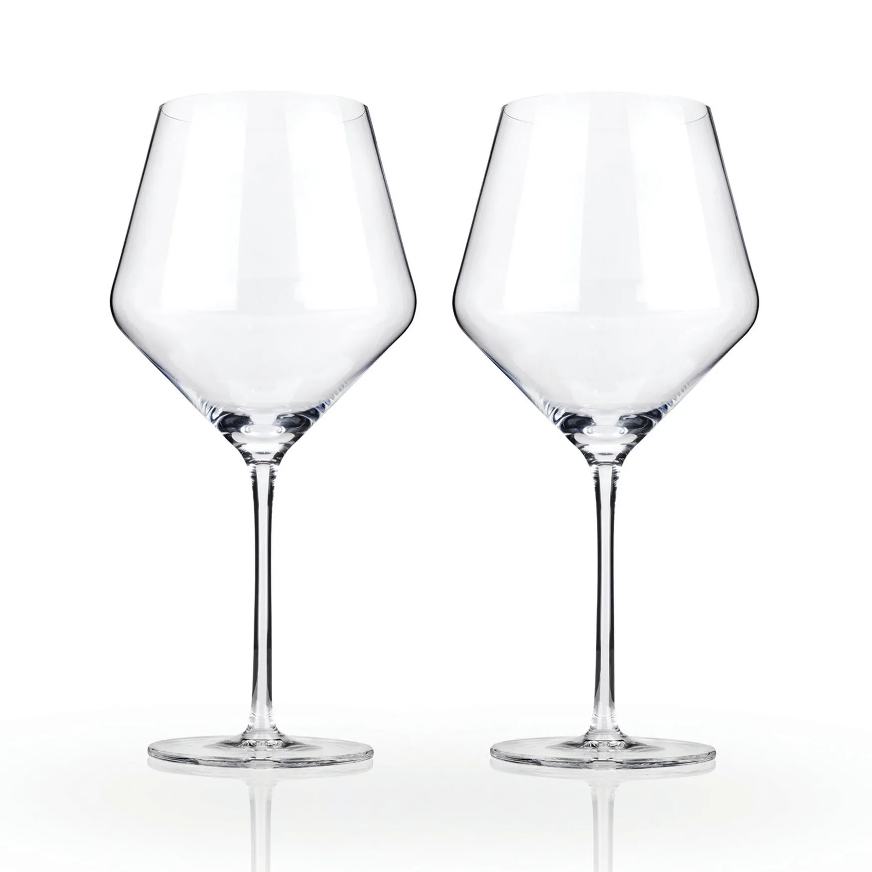 Angled Crystal Burgundy Glasses