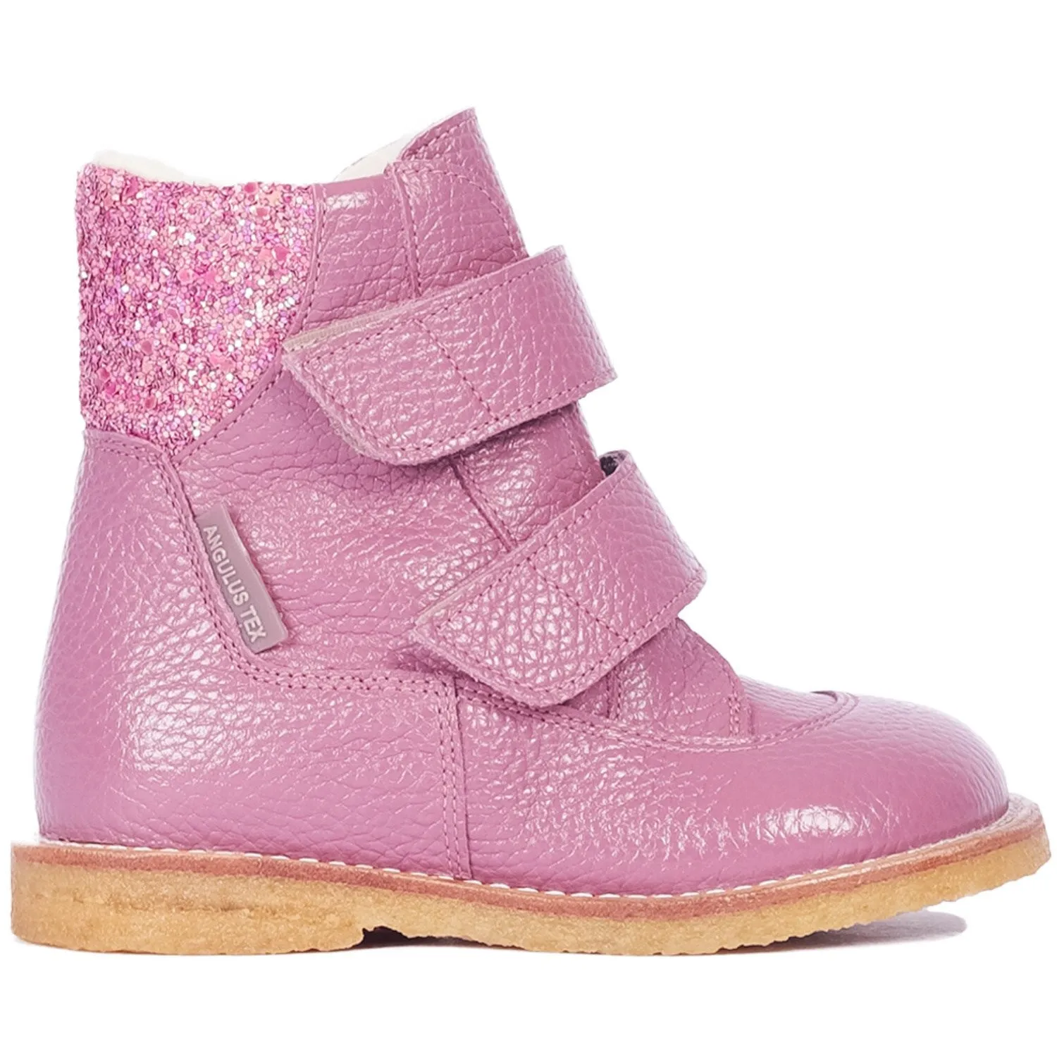 Angulus Heather/Heather Glitter Tex Boot with Velcro Closure