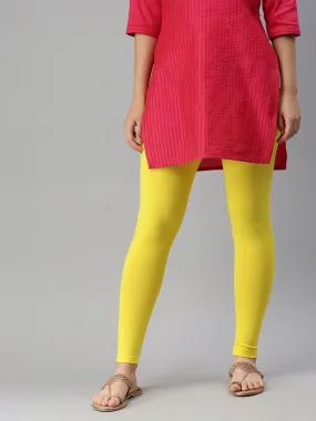 Ankle Length Leggings Cotton-Lemon Yellow