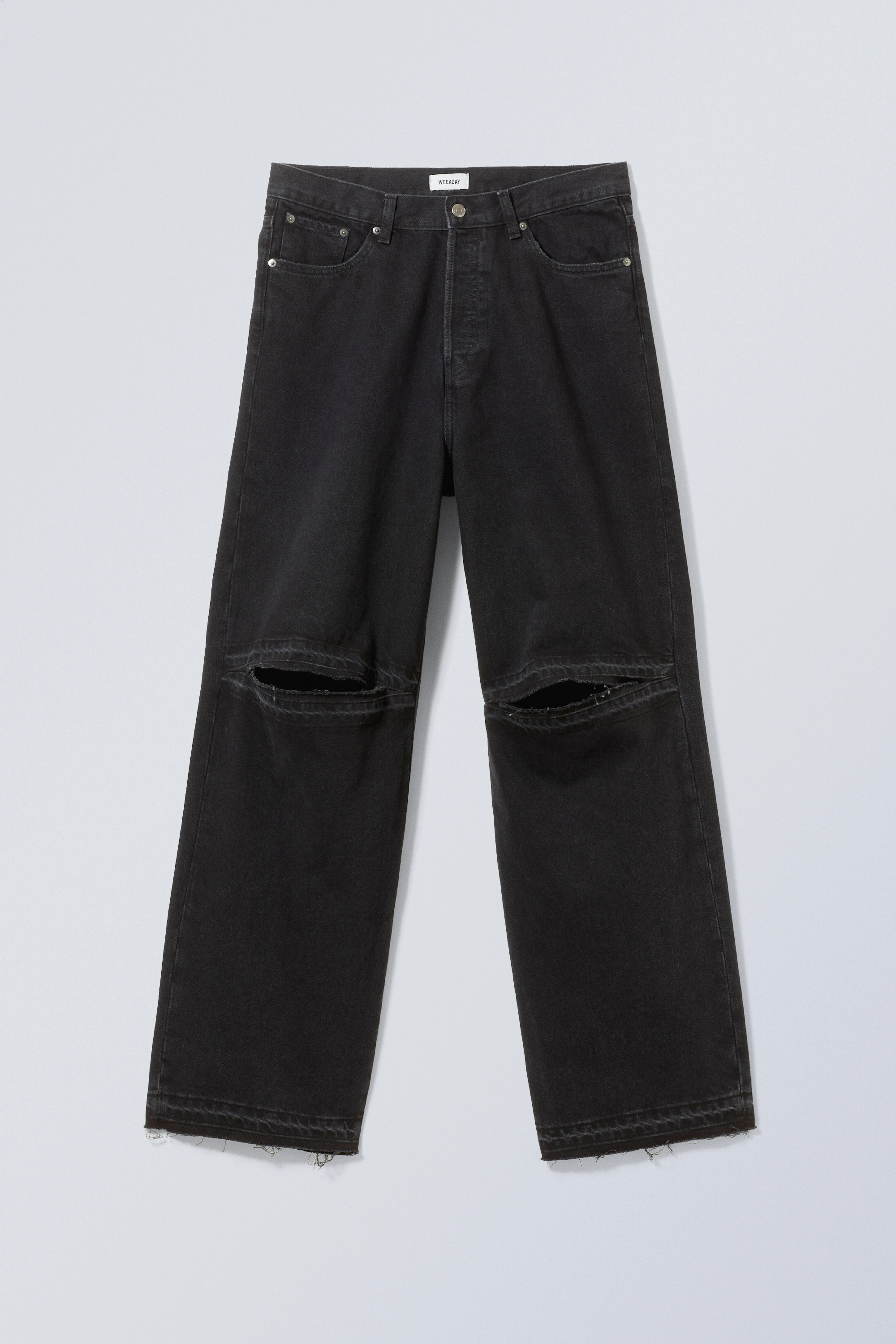 Astro Baggy Open Knee Jeans - Long - Black - Men | H&M GB