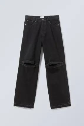 Astro Baggy Open Knee Jeans - Long - Black - Men | H&M GB