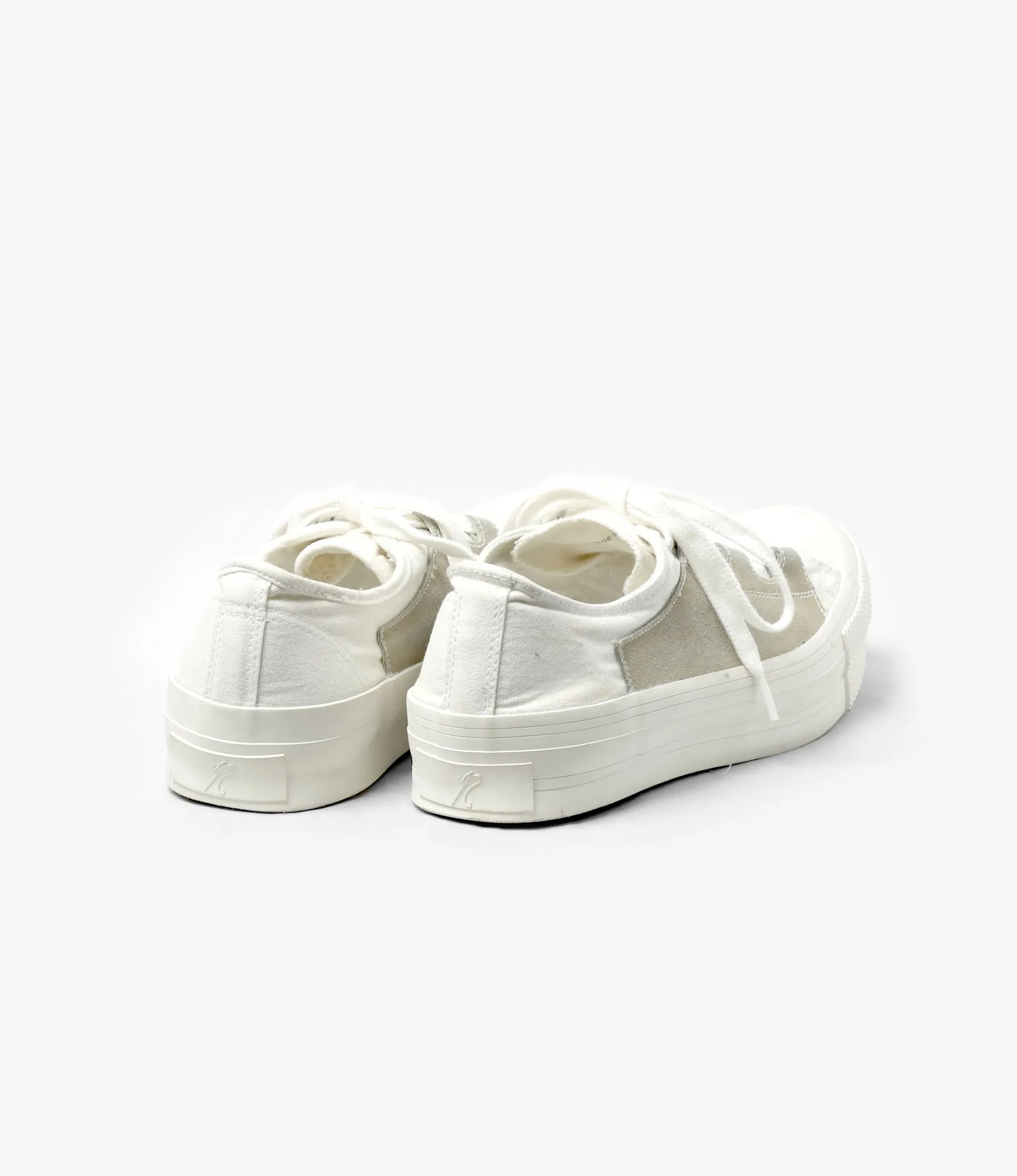 Asymmetric Ghillie Sneaker – White Suede