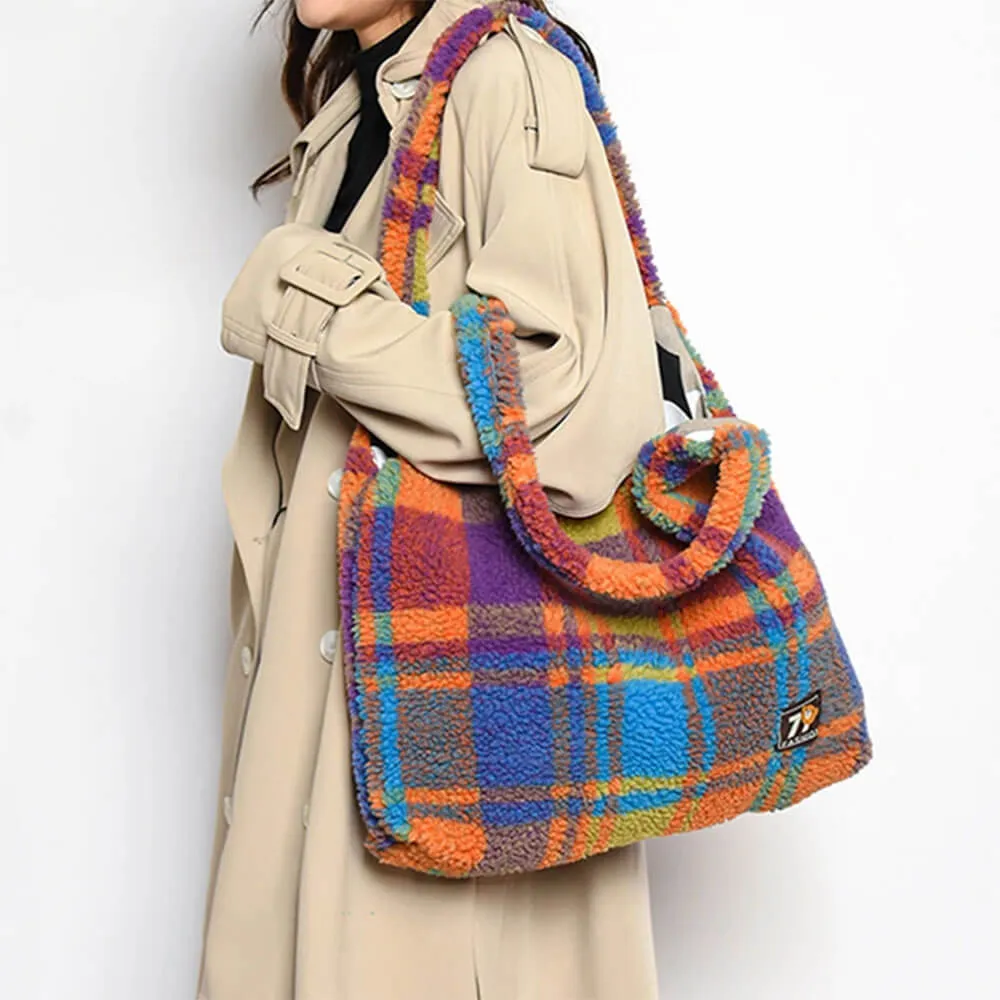 Autumn Feels Plaid Tote Bag