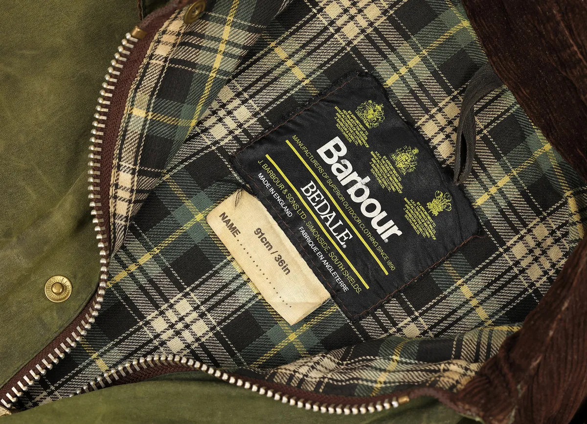 Barbour Bedale Four Pocket Wax Jacket - Green - XS