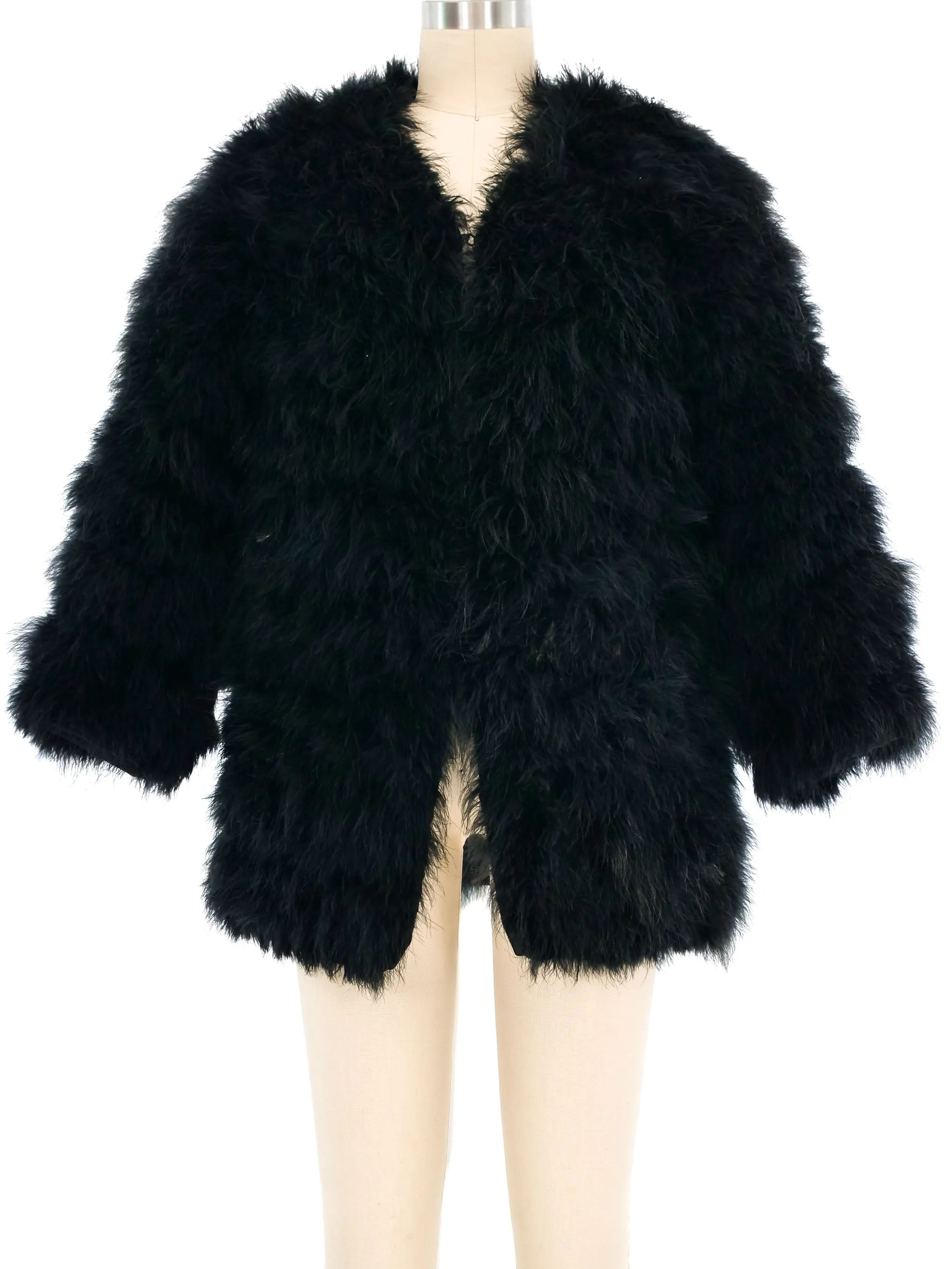 Black Marabou Feather Jacket