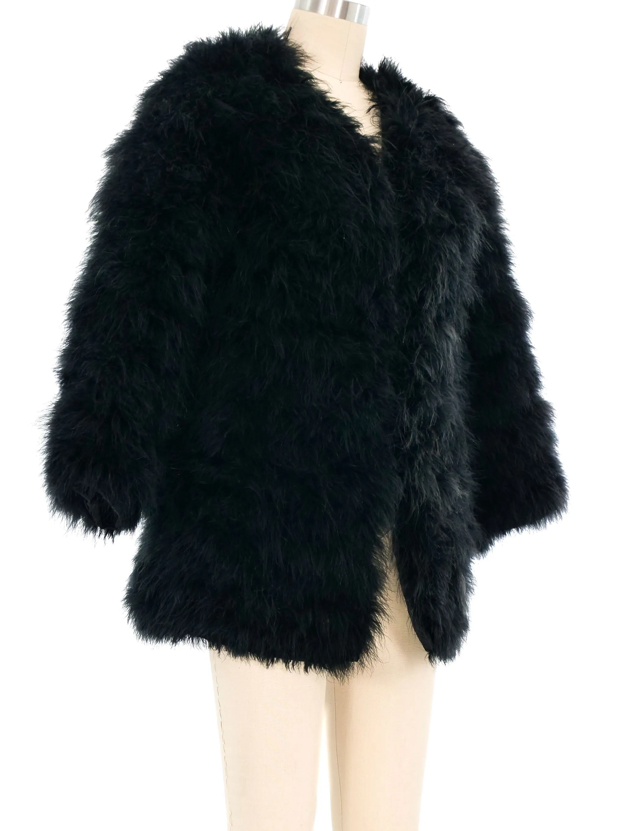 Black Marabou Feather Jacket