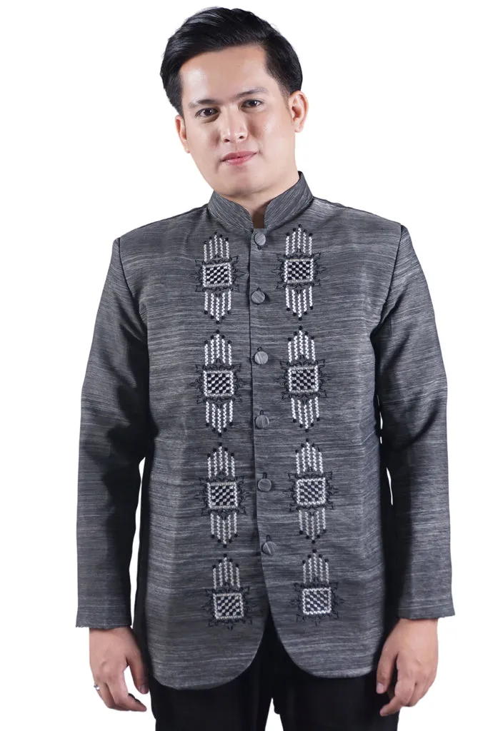 Black Premium Cocoon Groom Barong Tagalog Coat Black Premium Jusi Groomsmen Package GP02