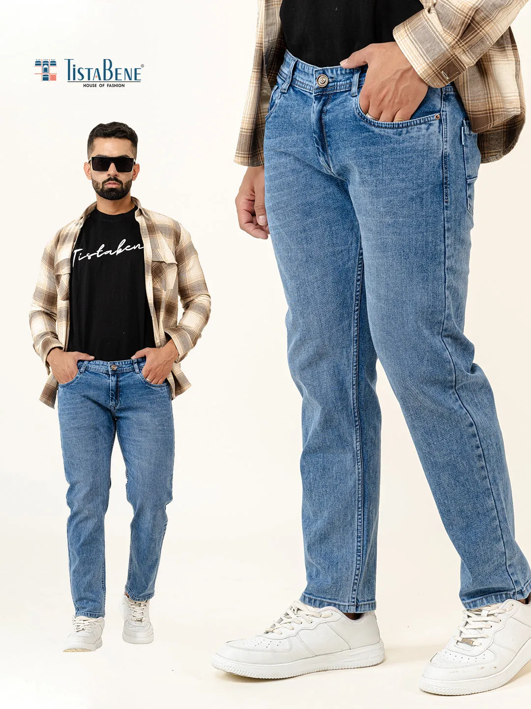 Blue Ankle Fit Denim Jeans