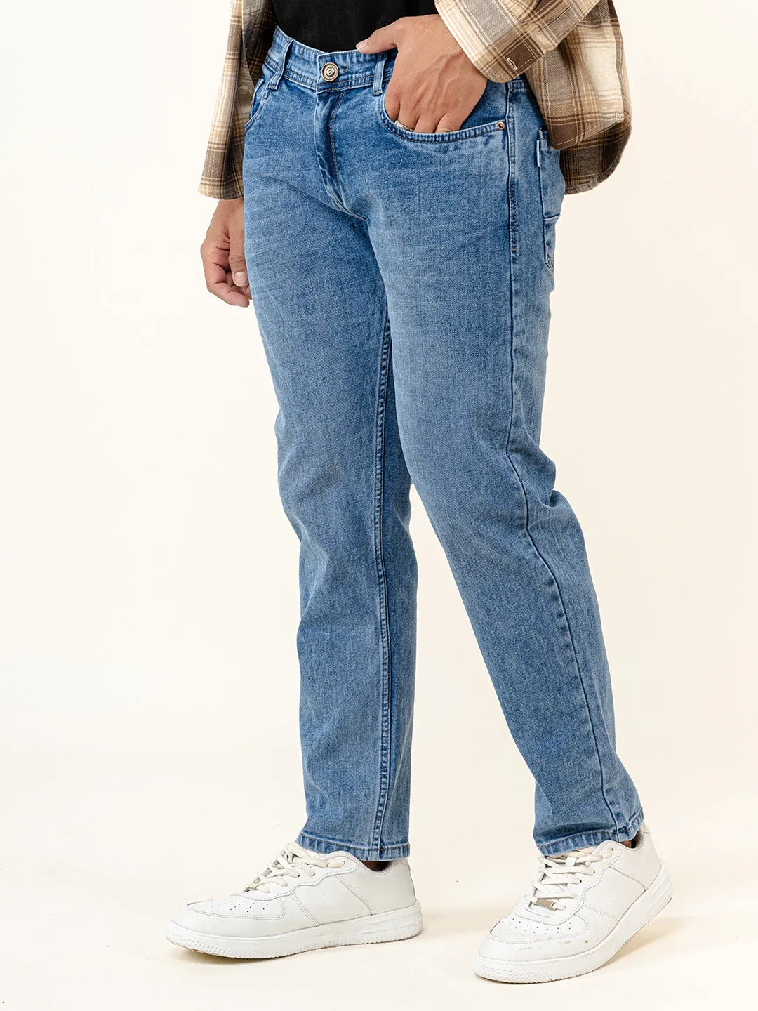 Blue Ankle Fit Denim Jeans