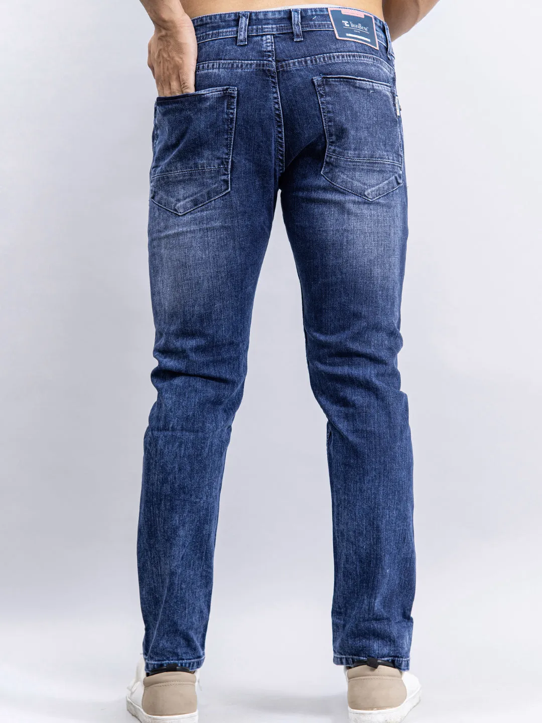 Blue Denim Ankle Length Stretchable Men's Jeans