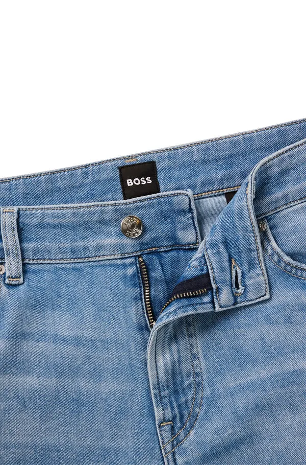 BOSS BLACK Boss Cashmere-Touch Regular-Fit Jeans - Blue