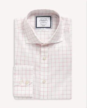 Charles Tyrwhitt Extra Slim Twill Check Shirt White Pink