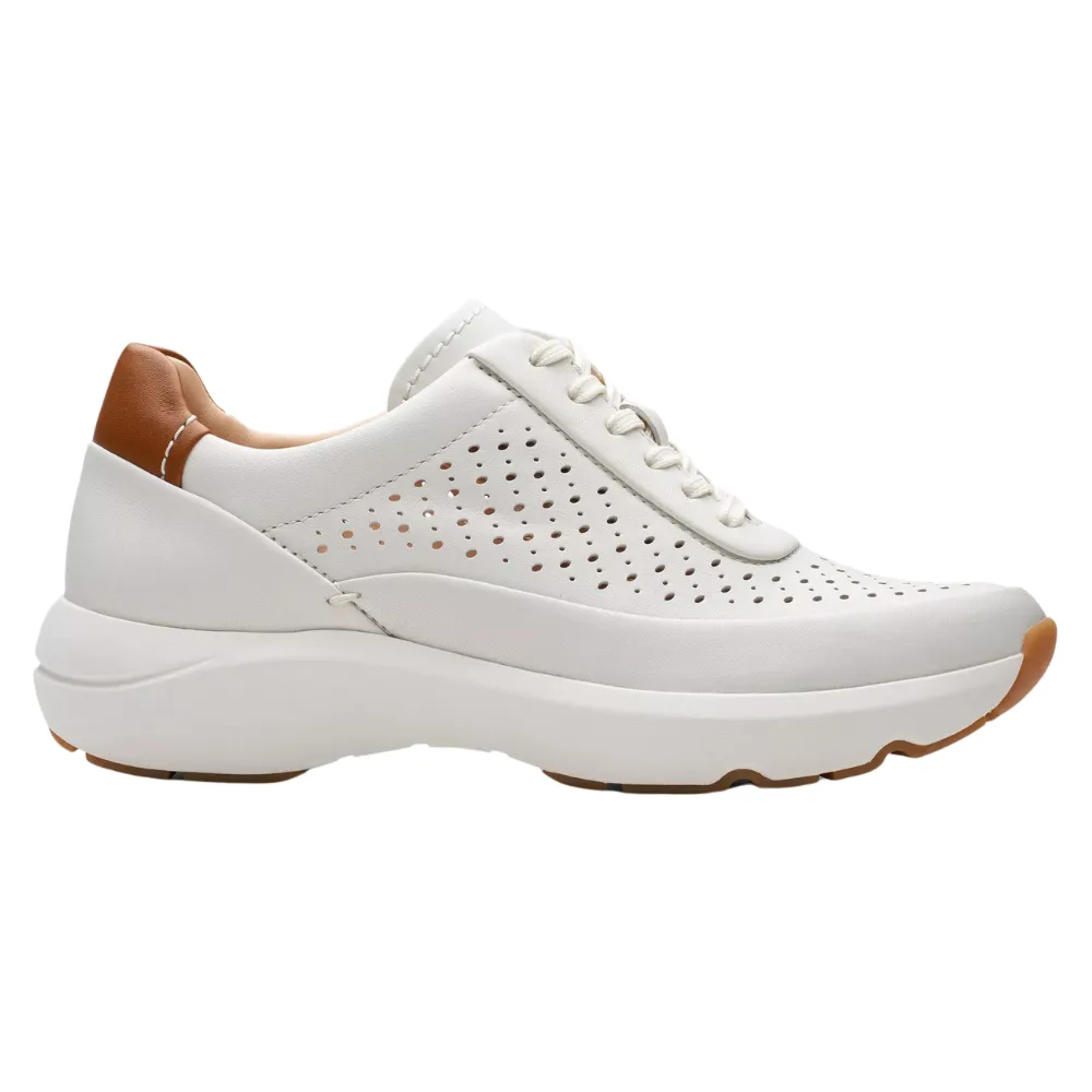 Clarks Tivoli Grace Off White Leather Sneaker (Women's)