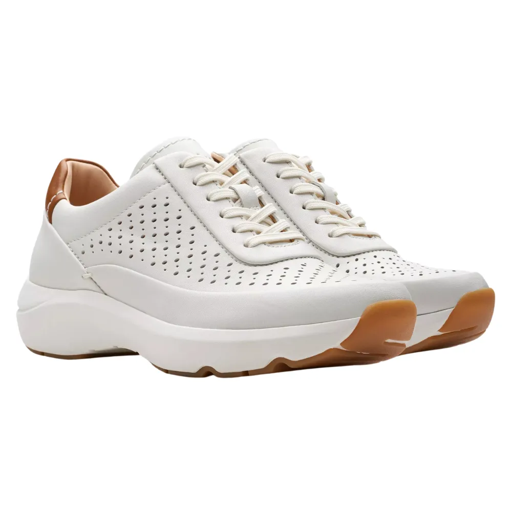 Clarks Tivoli Grace Off White Leather Sneaker (Women's)