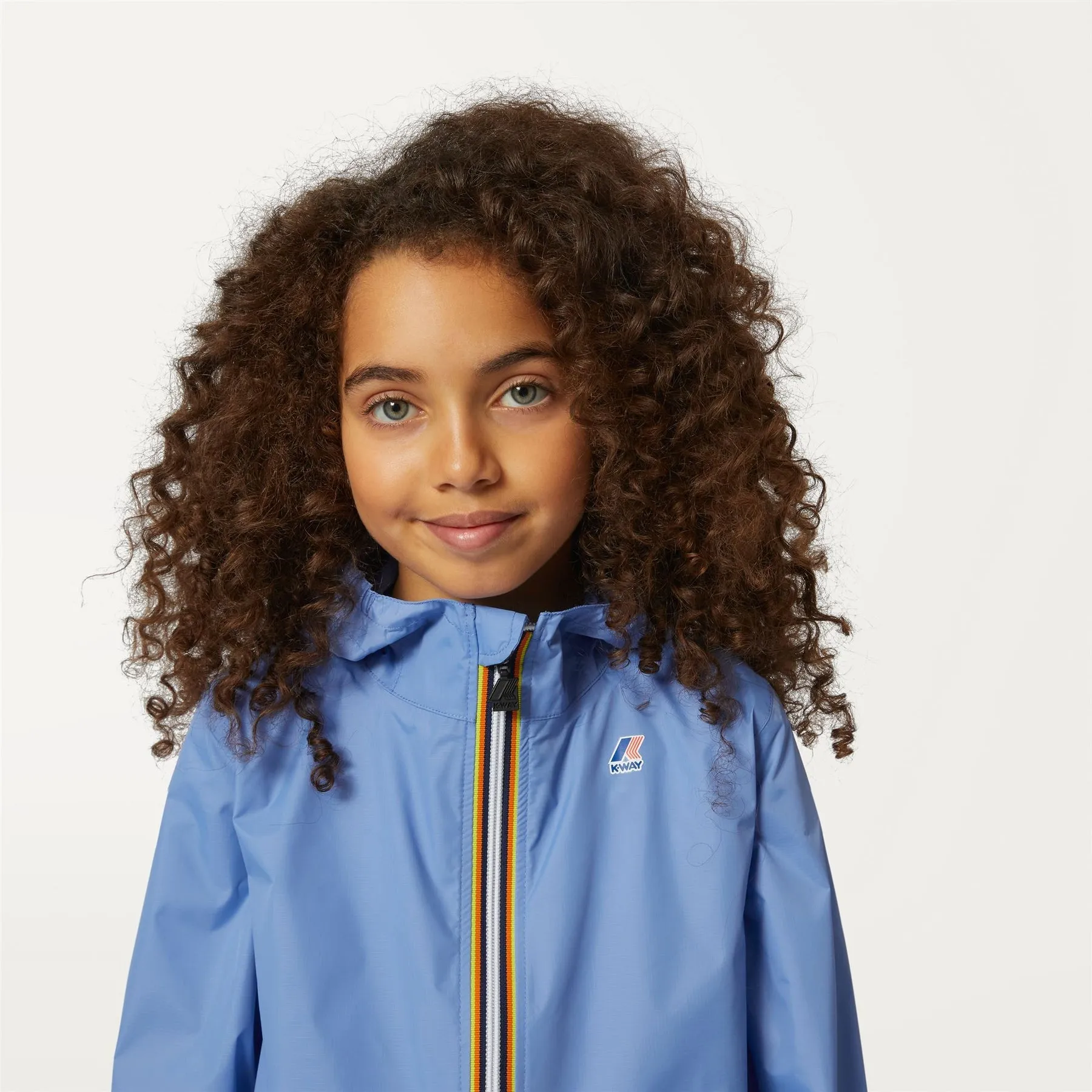 Claude - Kids Packable Full Zip Waterproof Rain Jacket in AZURE DK