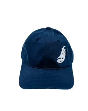 Cursive LB Navy Youth Unstructured Dad Hat