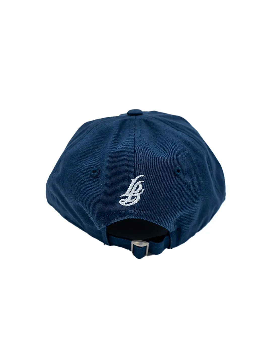 Cursive LB Navy Youth Unstructured Dad Hat