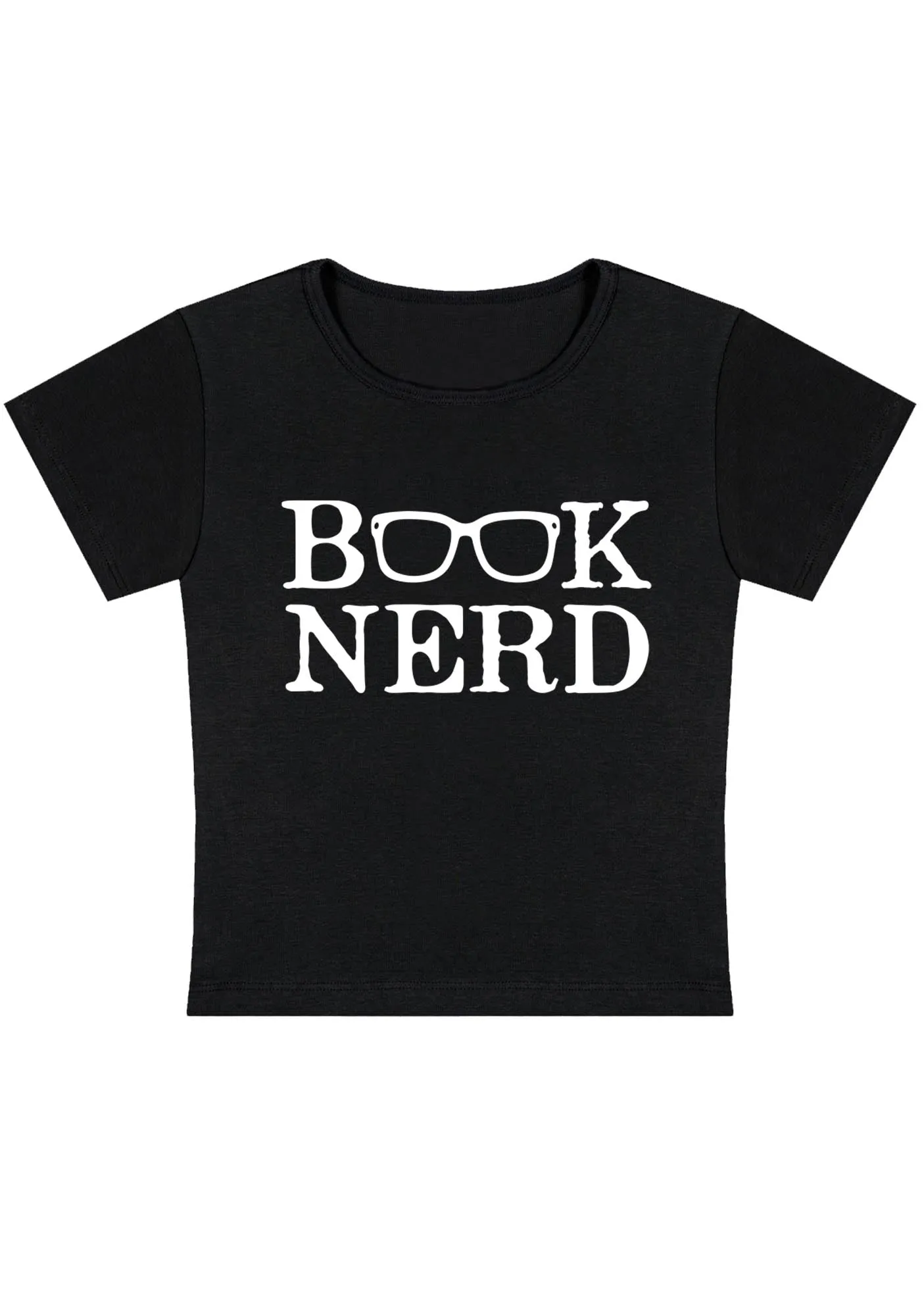 Curvy Book Nerd Glasses Baby Tee