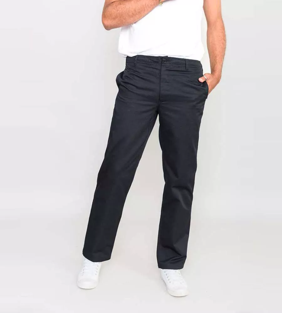 D555 Mens Black Rugby Trouser With Full Elasticated Waist (BASILIO BLACK)