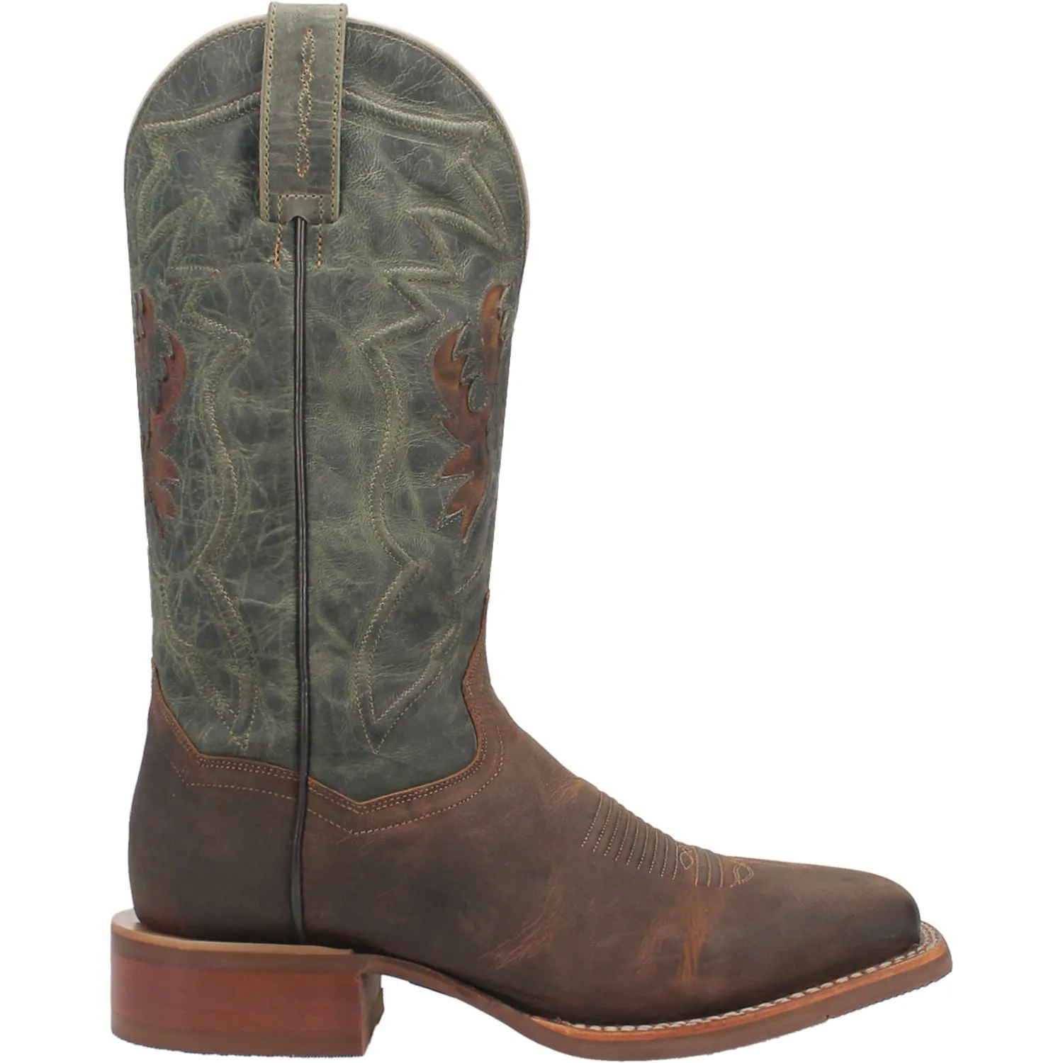 Dan Post Mens Jacob Tan/Turquoise Leather Cowboy Boots