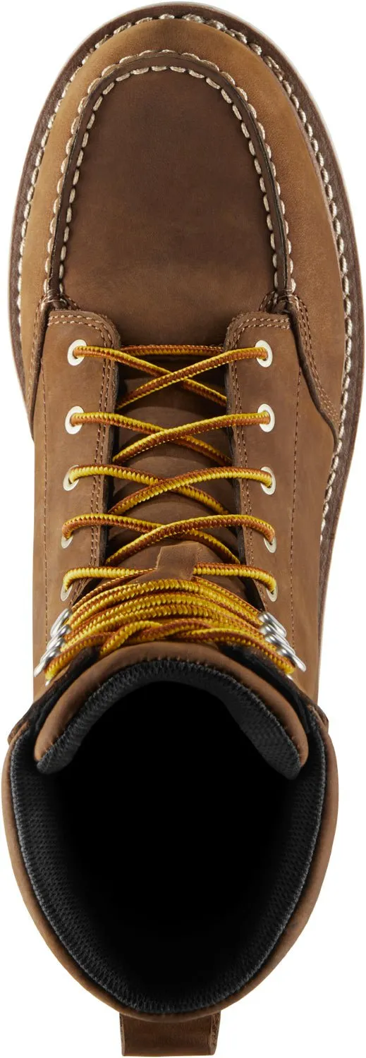 Danner Mens Cedar River Moc Toe 8in AL Brown Leather Work Boots