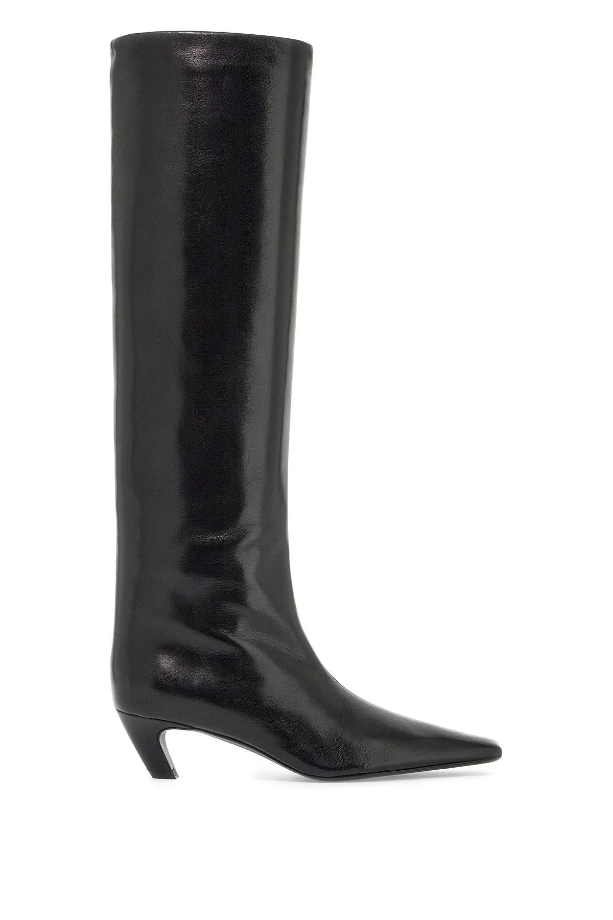 davis knee-high shiny leather boots F2001 712 L712 BLACK