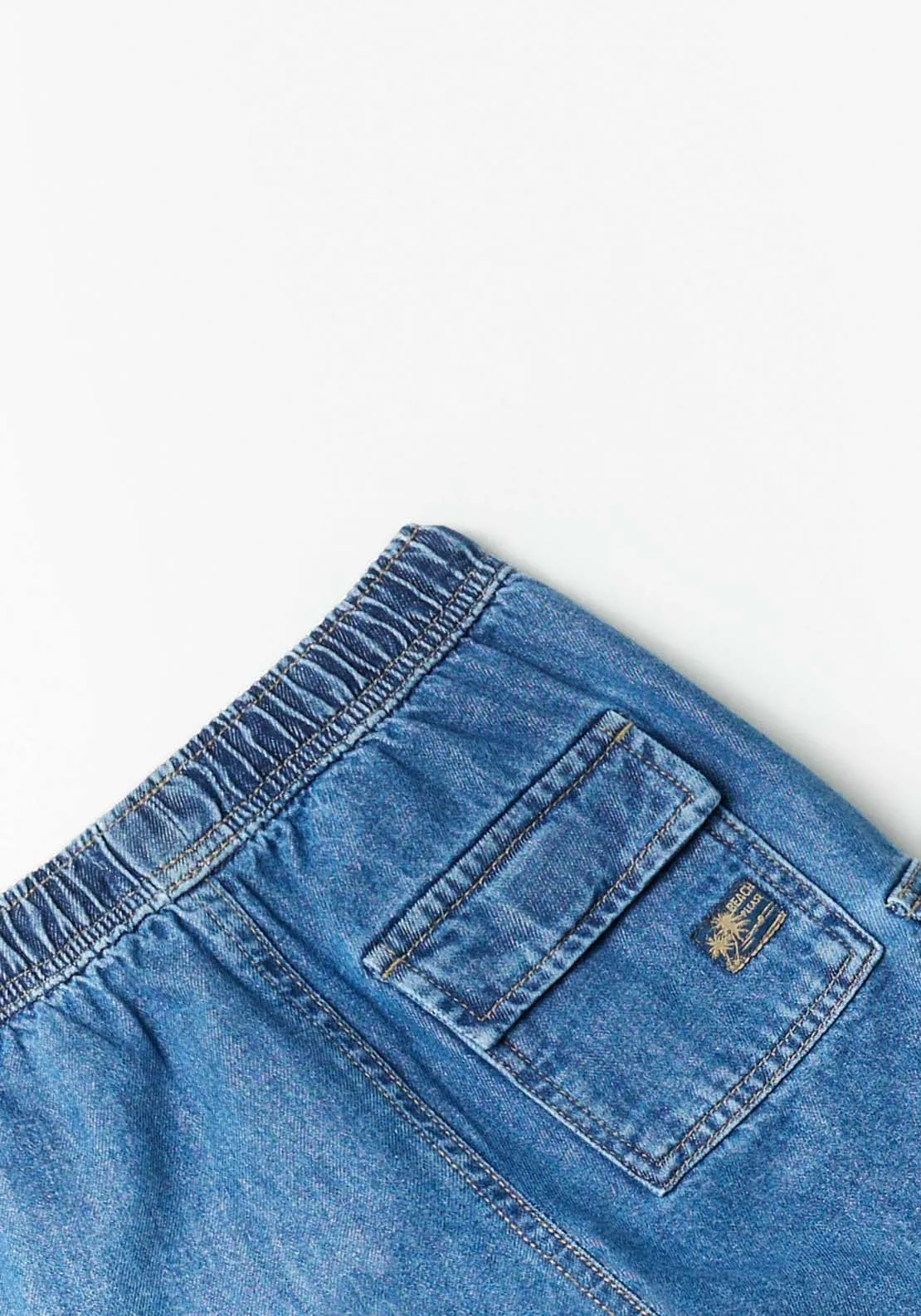 Denim Cargo Shorts - Blue