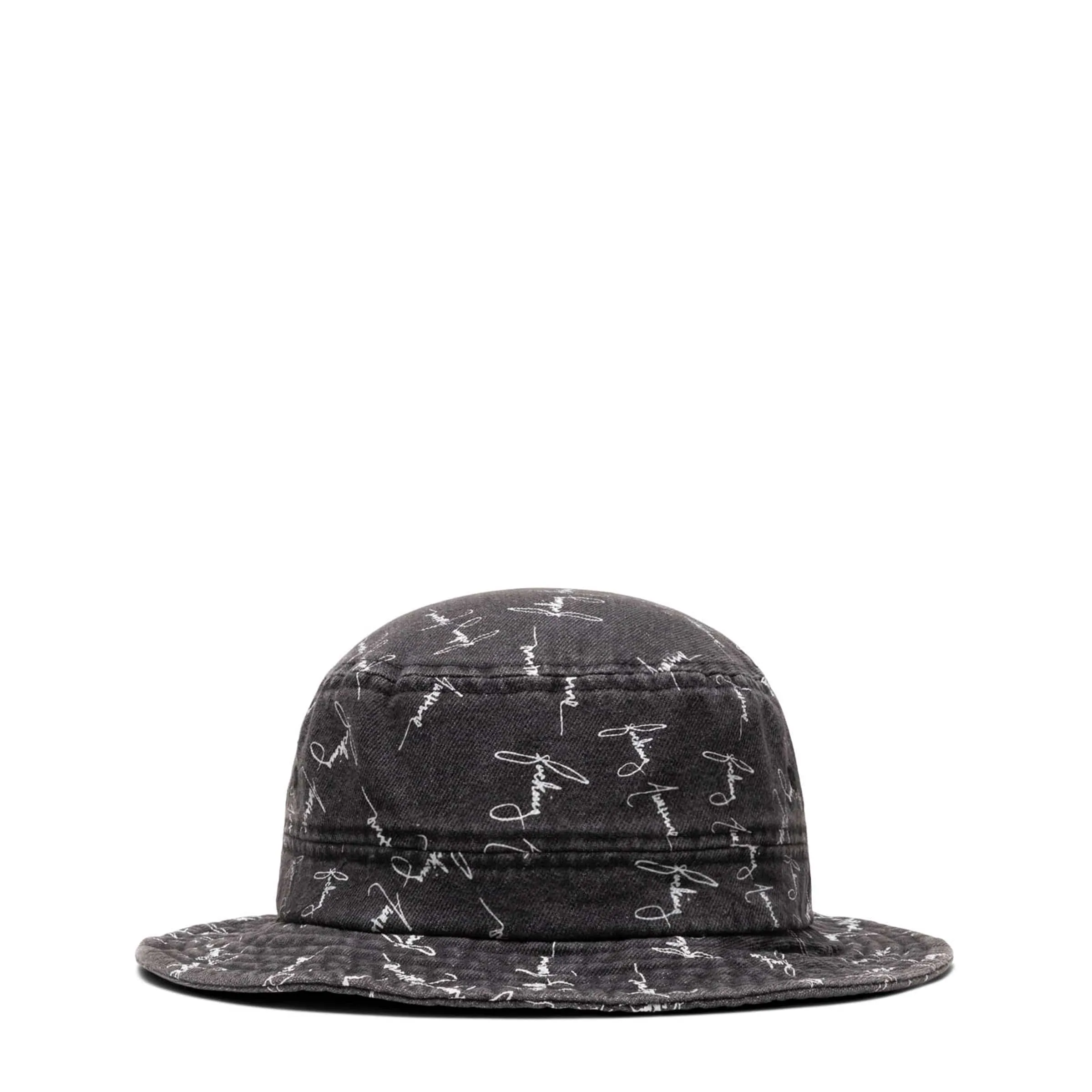 DENIM SCRIPT BUCKET HAT BLACK | Bodega