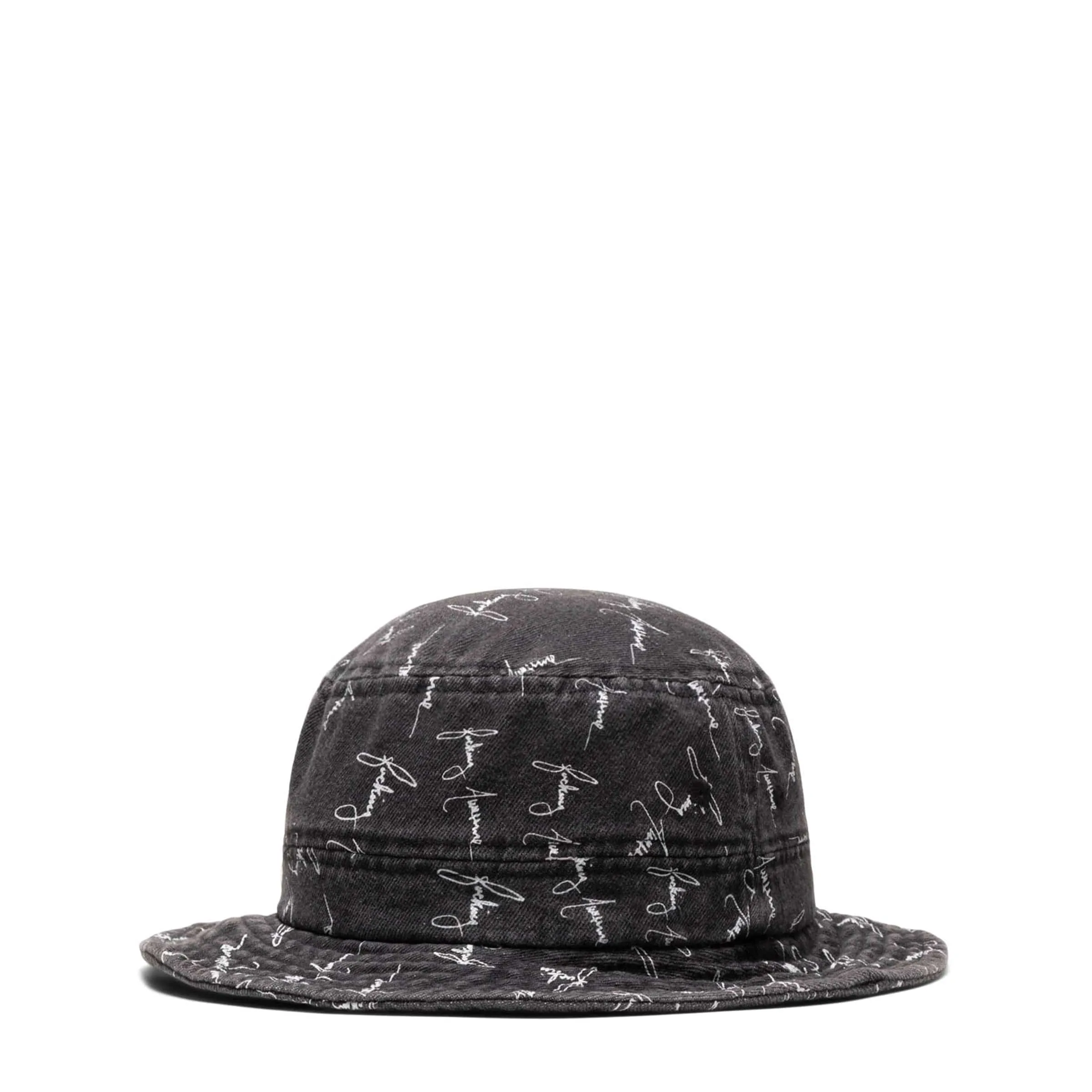 DENIM SCRIPT BUCKET HAT BLACK | Bodega