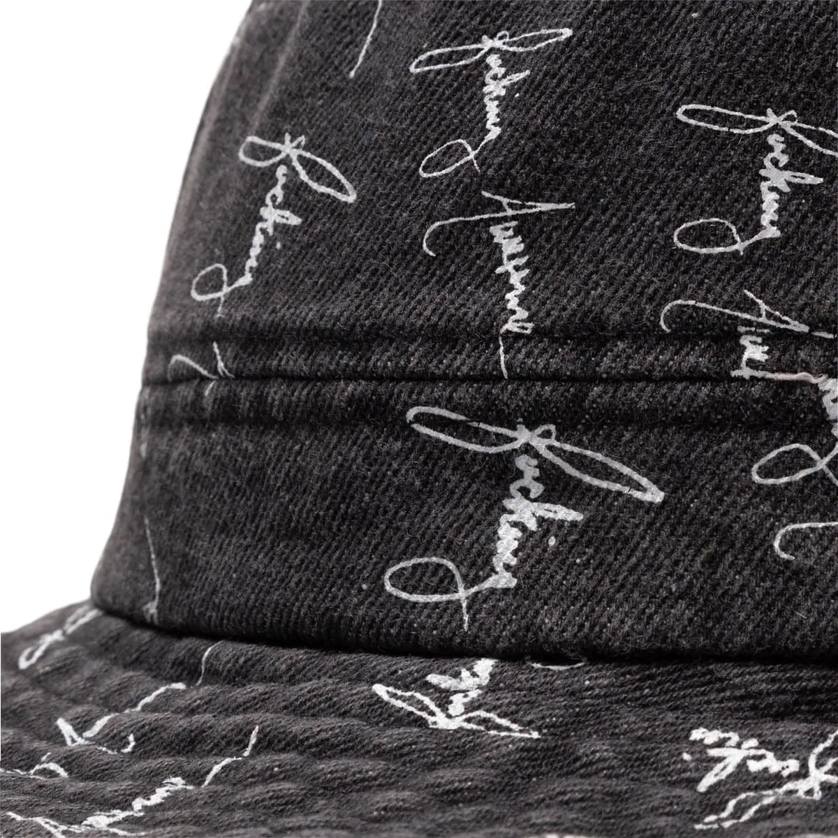 DENIM SCRIPT BUCKET HAT BLACK | Bodega