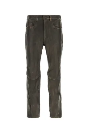 Diesel Brown Leather P Nash Leat Pant