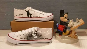 Disney Mickey Mouse Steamboat Willy & Walt Custom Print Sneakers Canvas Low Top Shoes