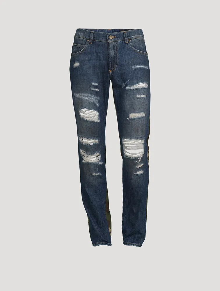 DOLCE GABBANA Slim-Fit Jeans With Camo Print