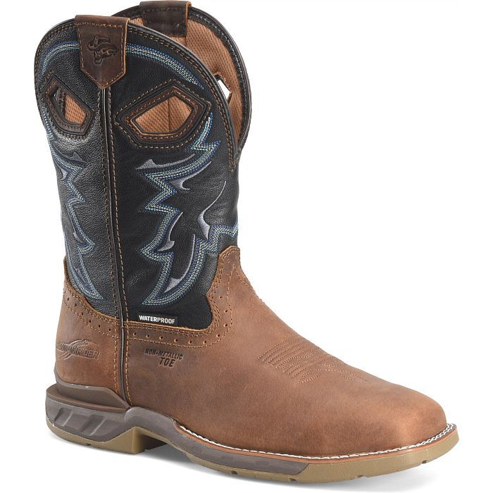 Double H Men's Geddy 11-In Waterproof Wide Square Composite Toe Roper Boot in Brown