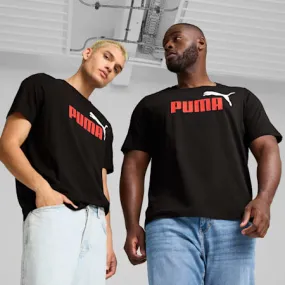 Essentials+ 2 Colour Men's Logo Tee | PUMA Black-red mazing | PUMA Shop All Puma | PUMA 