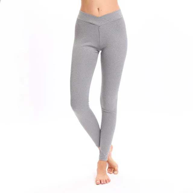 Fashion Solid Women Leggings Higt Waist Elasticity Push Up Ankle Length Polyester Fitness Leggings Female 5 Colour