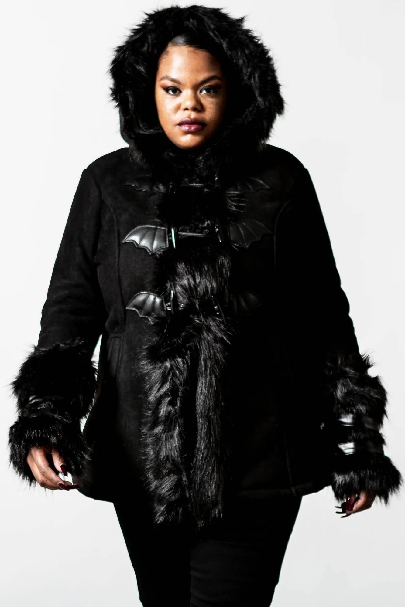 Flies By Night Faux-Fur Coat [PLUS]