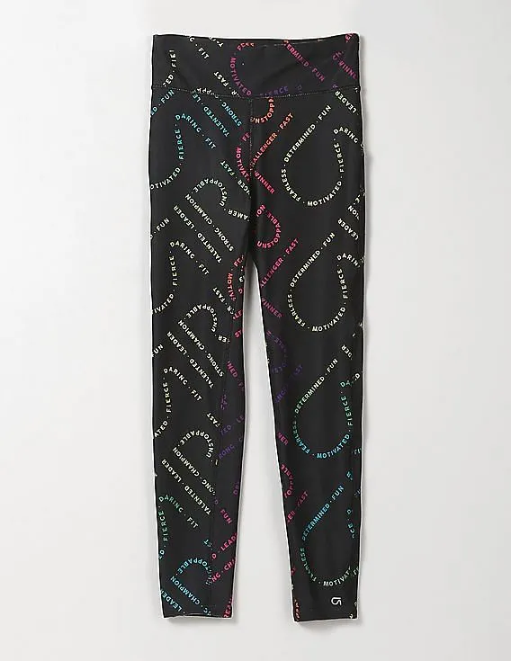 GAP Girls Black Printed Sport Leggings