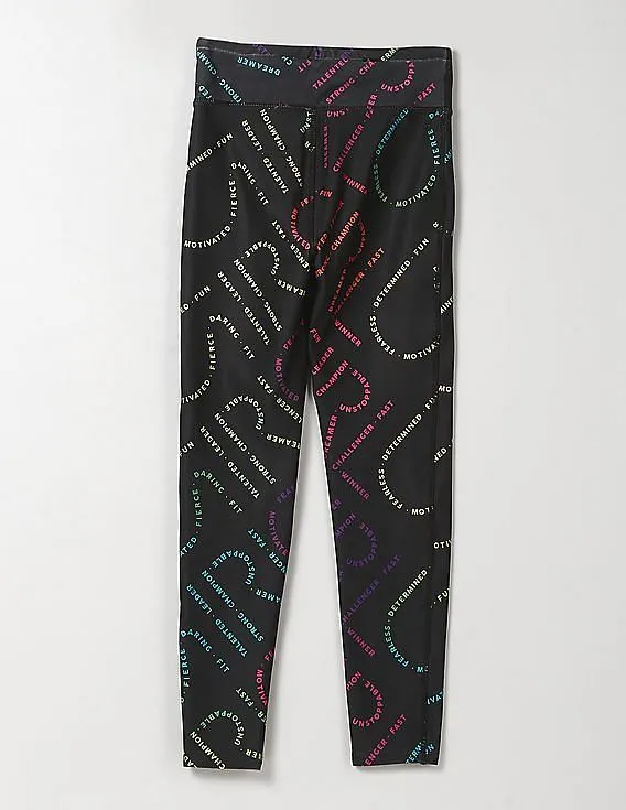 GAP Girls Black Printed Sport Leggings