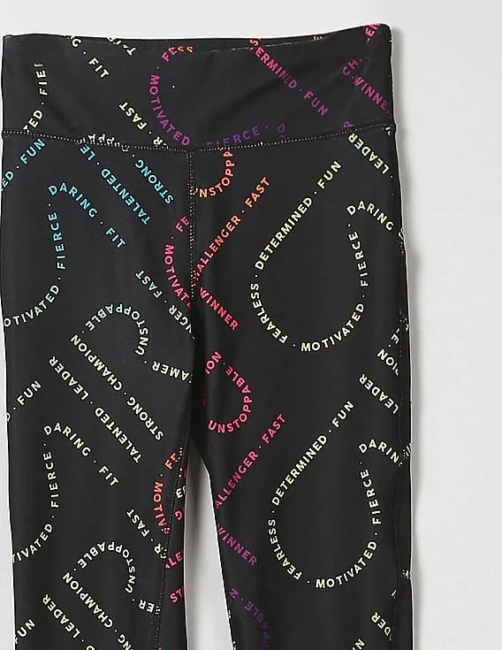 GAP Girls Black Printed Sport Leggings