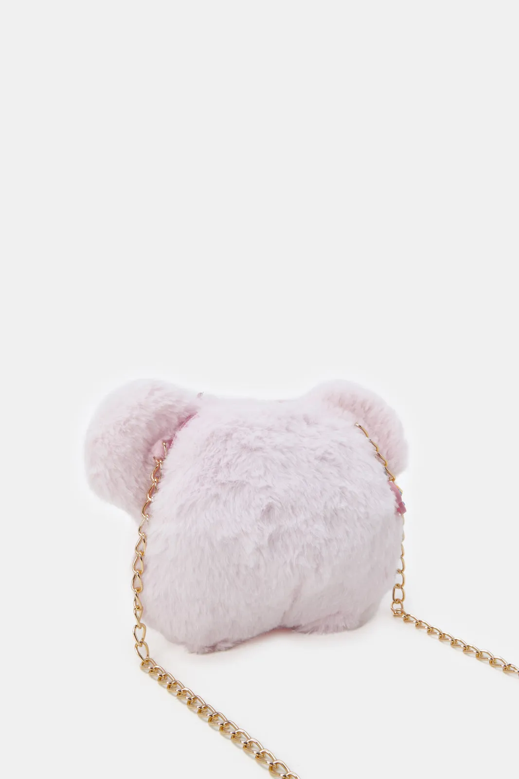 Girls Pink Faux Fur Cross Body Bag