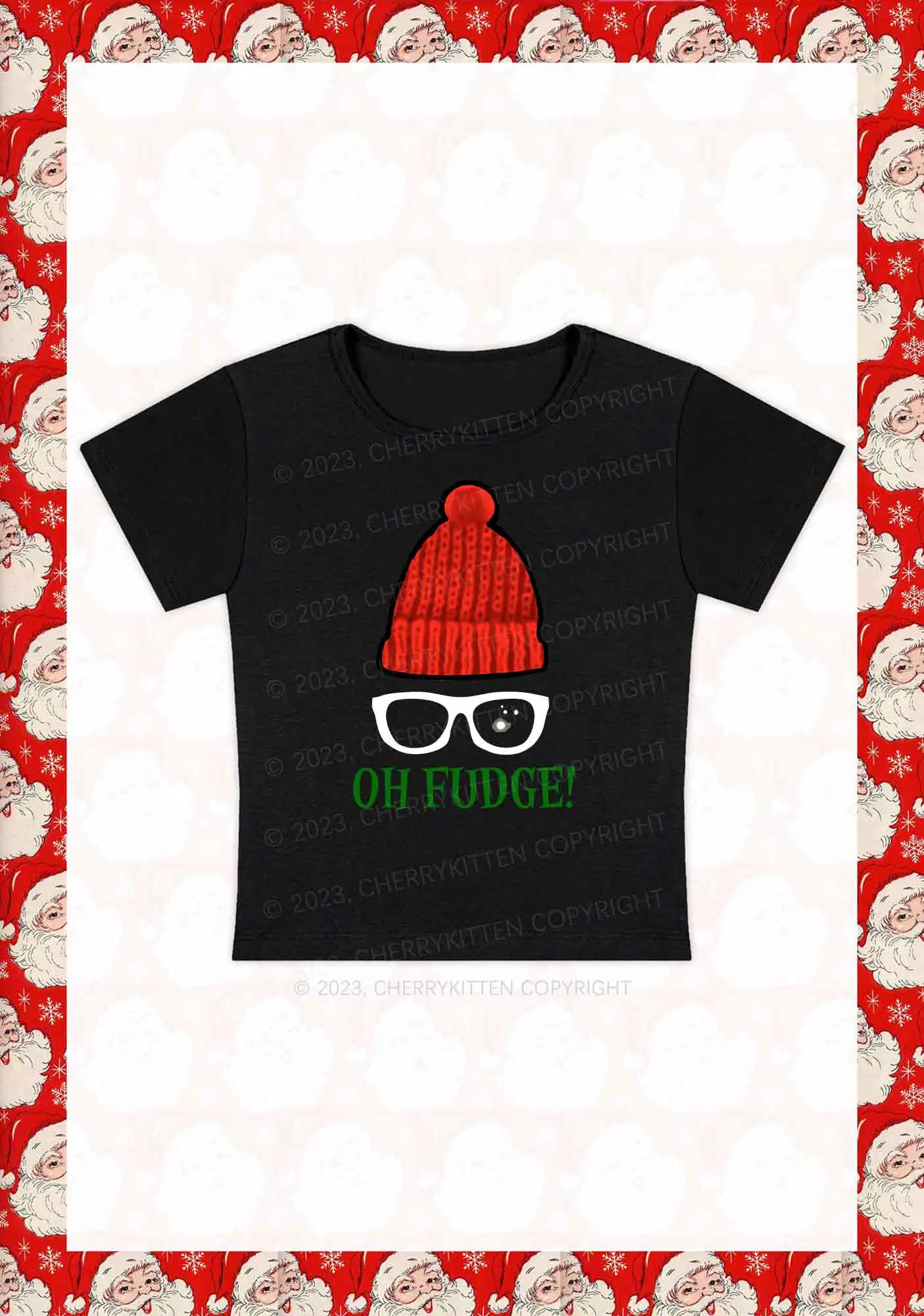 Glasses 5 Designs Christmas Y2K Baby Tee Cherrykitten