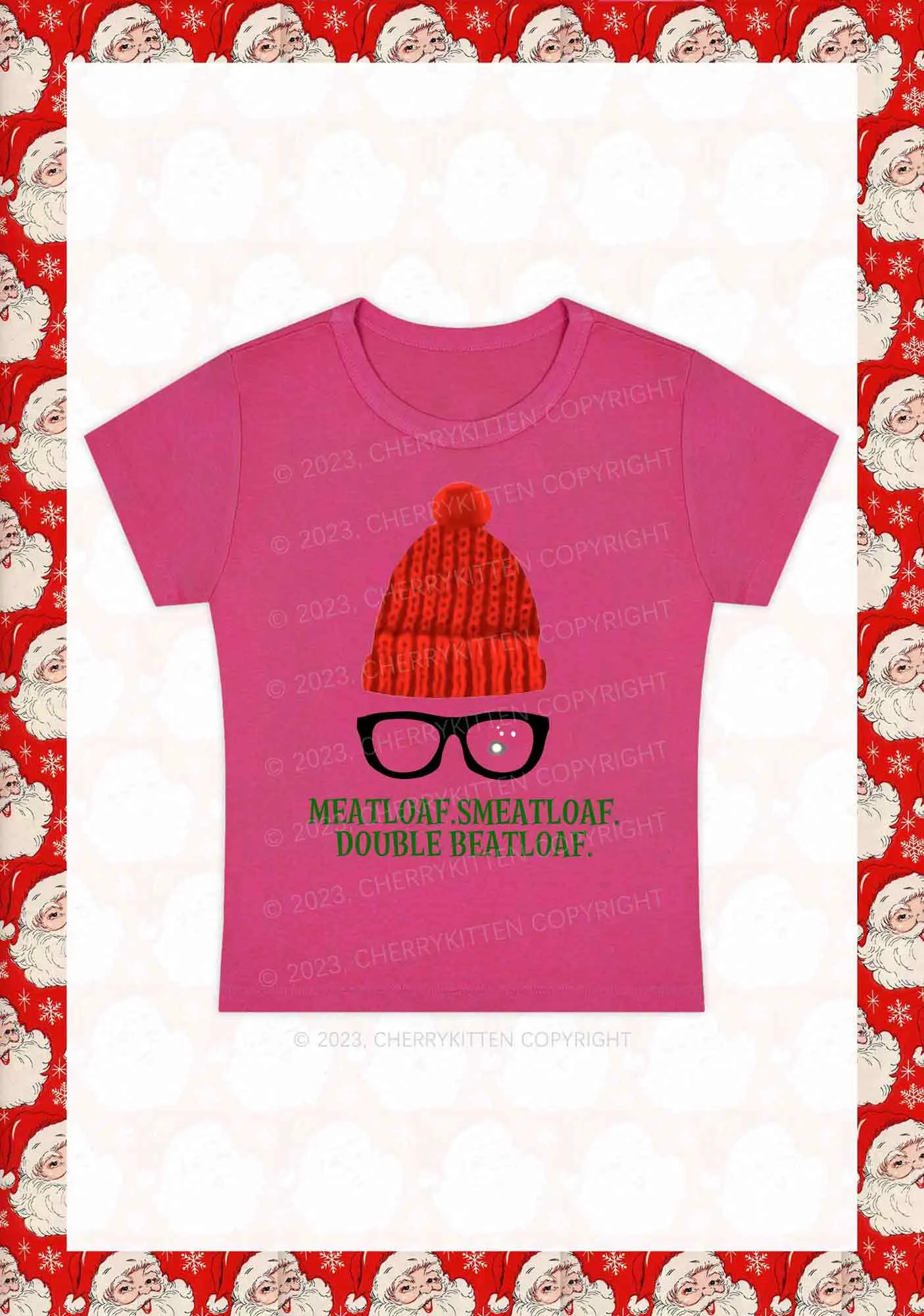 Glasses 5 Designs Christmas Y2K Baby Tee Cherrykitten