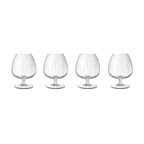 Glassware | Optica Cognac Glasses - 465 ml Durable Drinkware - Pack of 4 | Luigi Bormioli