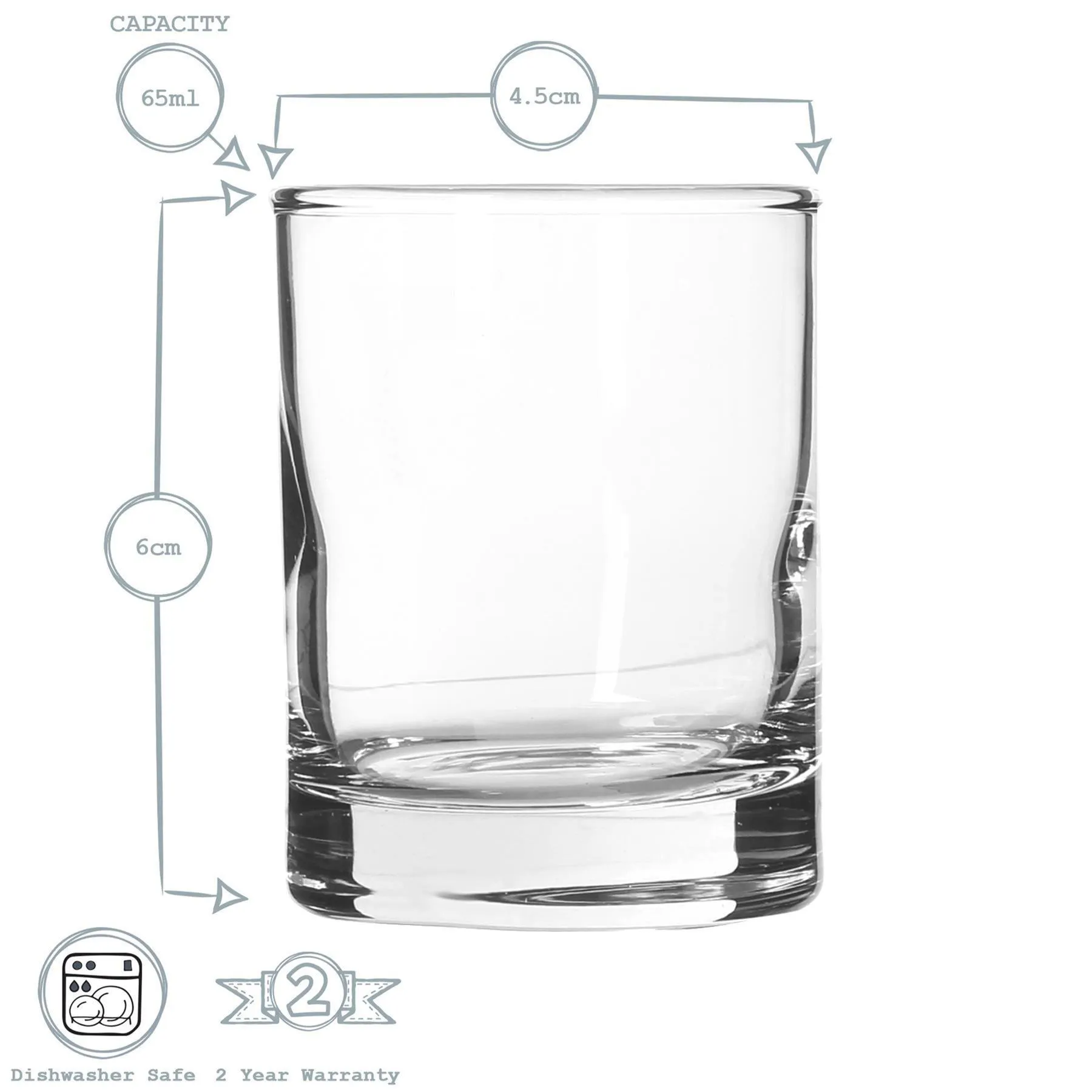 Glassware | Shot Glasses - 65ml - Pack of 24 | Rink Drink